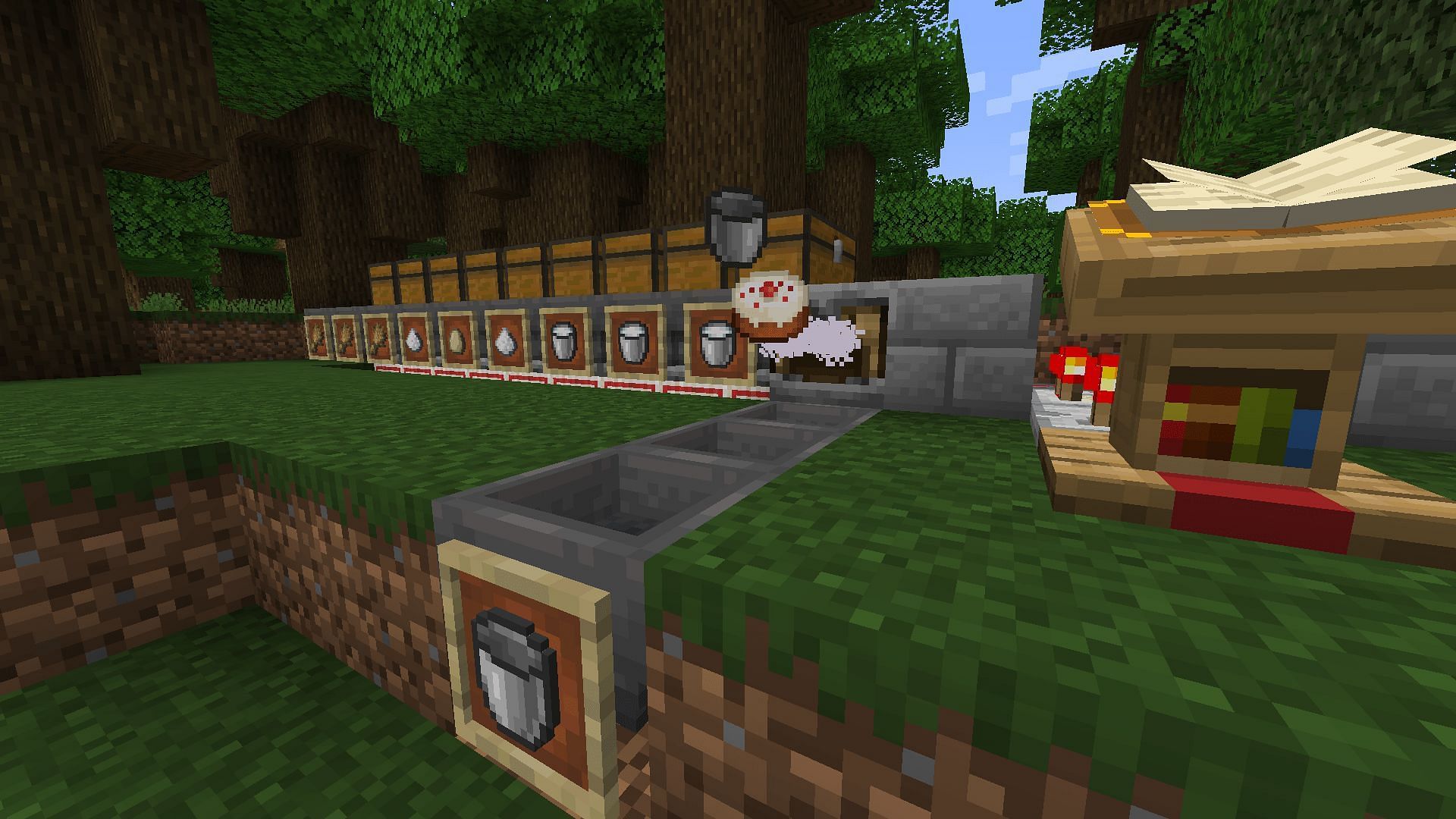 A crafter can intake materials and use them to make items and blocks based on in-game crafting recipes (Image via Mojang)